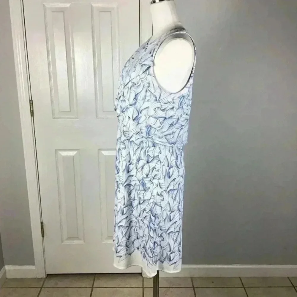 Tory Burch Size Medium Kaley White Ellora Pima Cotton Popover Faux Layered Dress - Picture 4 of 6